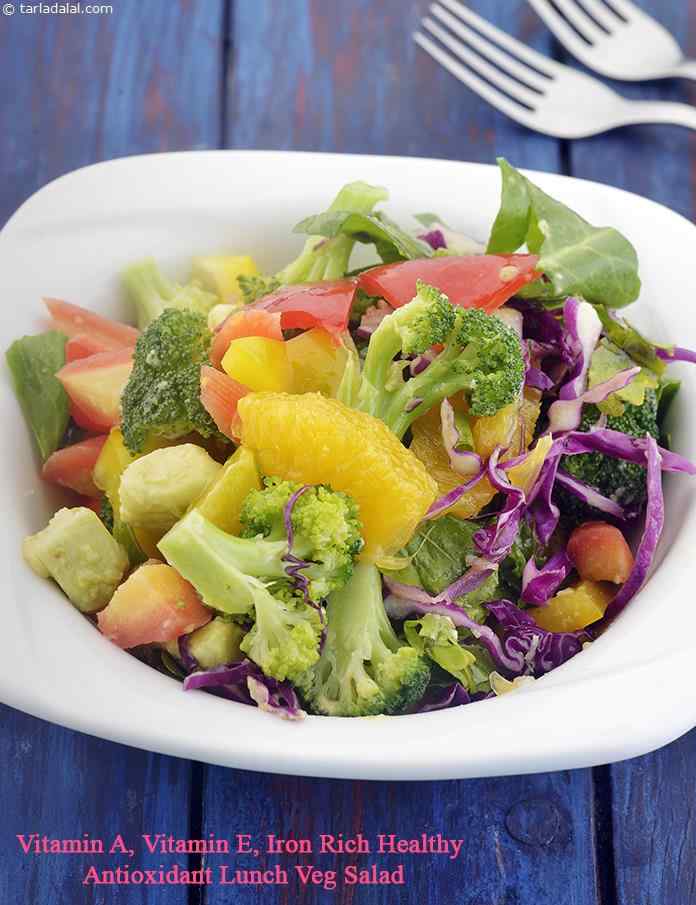 Vitamin A, Vitamin E, Iron Rich Healthy Antioxidant Lunch Veg Salad