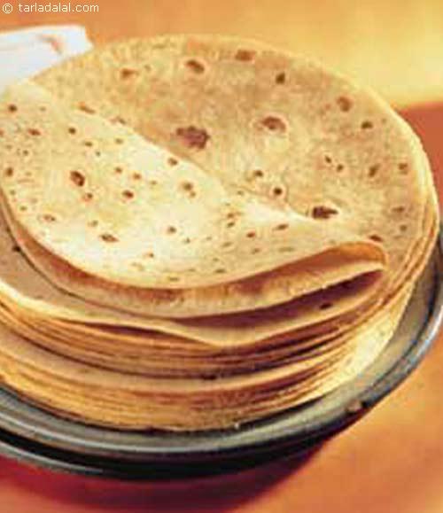 Whole wheat flour chapattis, serve it with any subzi or dal of your choice.