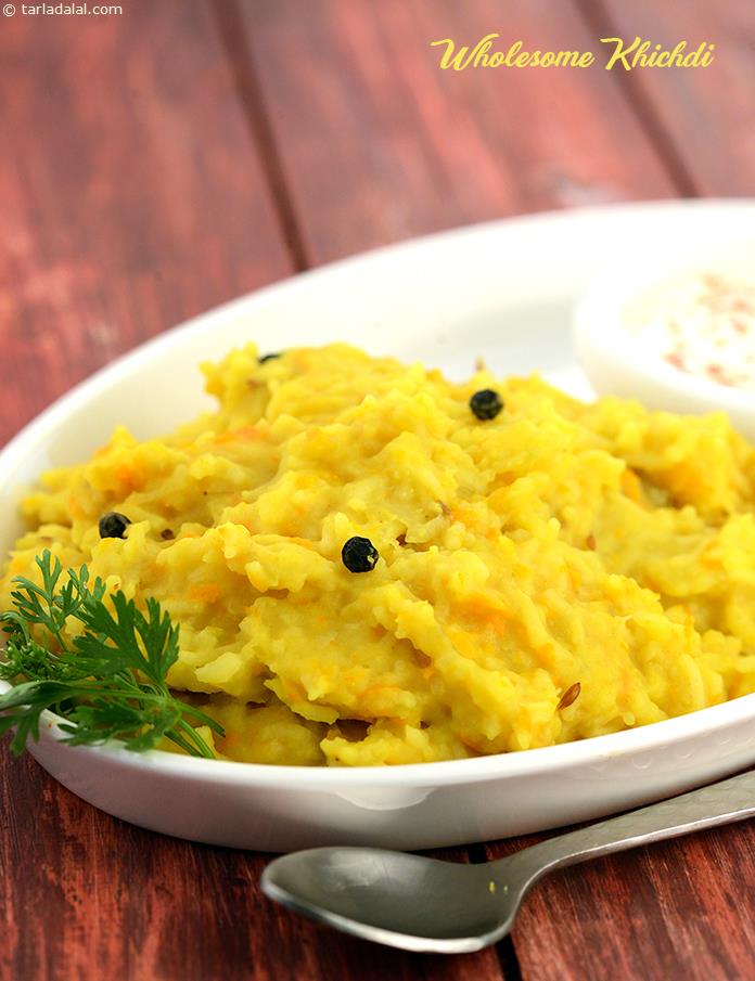 Wholesome Khichdi, simple to make, this khichadi is balanced in itself as is made with rice, dal, and lots of vegetables. 