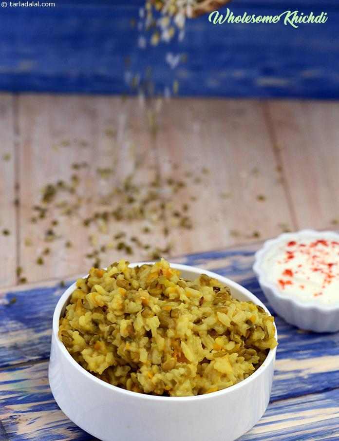 Wholesome Khichd, grated vegetable add more fibre to this recipe. The rice and dal provide plenty of protein and carbohydrates and also folic acid. This recipe is good throughout your pregnancy. 