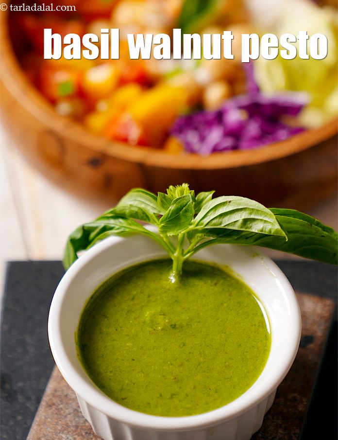 basil walnut dressing recipe Indian style basil walnut dressing basil walnut pesto