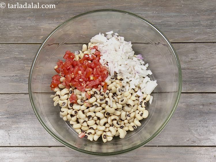 chawli mixed vegetable salad | black eyed bean (peas) salad recipe ...