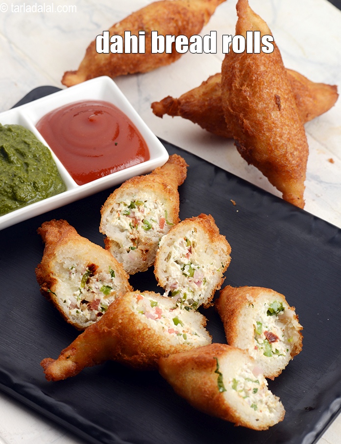 Dahi Ke Sholay, Dahi Bread Rolls Recipe