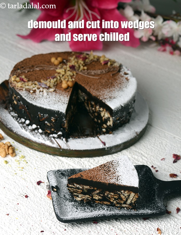 Nutty Chocolate High Fibre Biscuit Cake Recipe by Archana's Kitchen