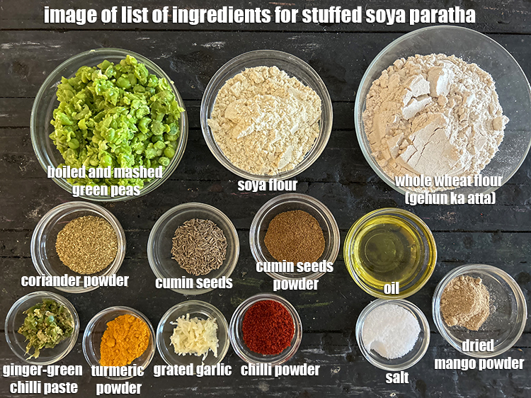 stuffed soya paratha recipe | protein rich soya paratha | soy vegetable ...