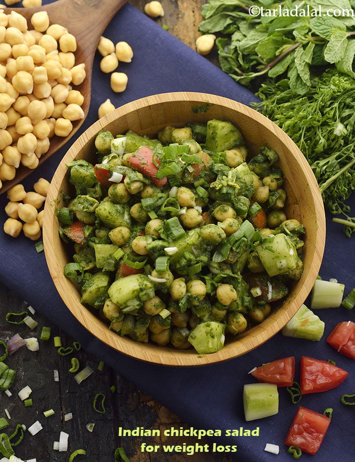 Indian Chickpea Salad For Weight Loss Kabuli Chana Salad With Pudina 