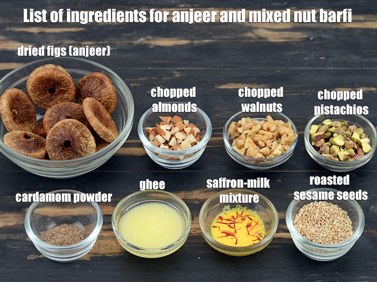 Anjeer And Mixed Nut Barfi Recipes No Sugar Anjeer Barfi Dry Figs