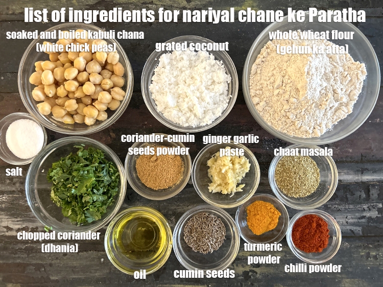 nariyal chane ke paratha recipe | coconut kabuli chana paratha ...