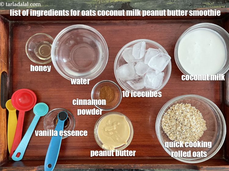 oats, coconut milk, peanut butter smoothie recipe | Indian peanut butter  oatmeal smoothie |