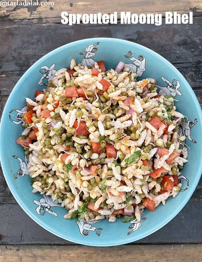 moong bhel | sprouted moong bhel | healthy moong bhel