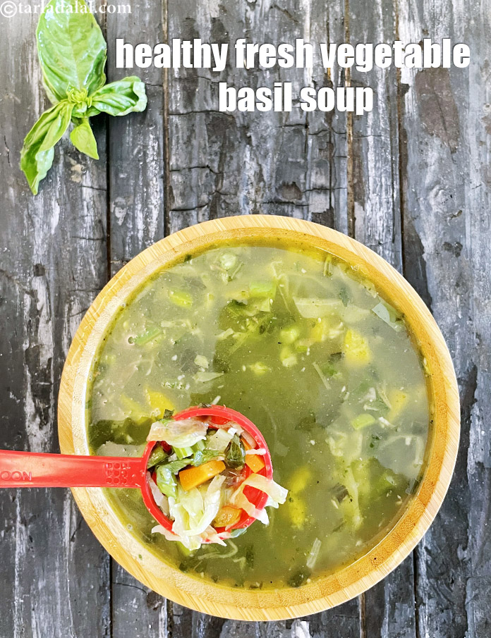 vegetable and basil soup recipe healthy fresh vegetable basil soup veg basil soup with garlic