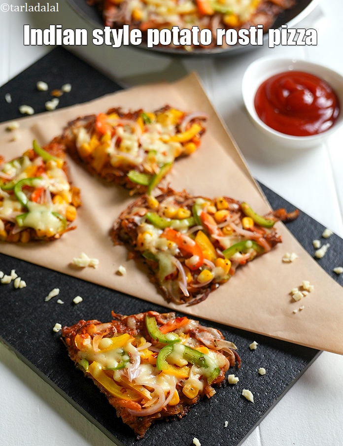 Rosti Pizza, Potato Rosti Pizza recipe, Healthy Snacks for Kids Recipes