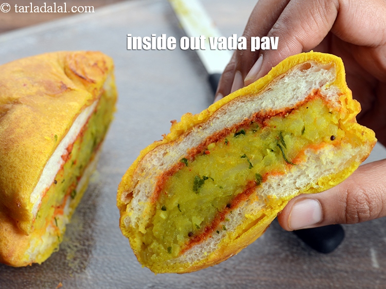 ulta vada pav recipe | inside out vada pav | popular street style vada ...