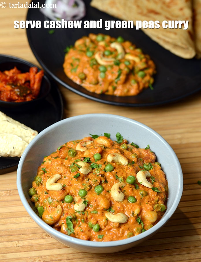 Restaurant Style Kaju Matar Masala Recipe Cashew And Green Peas Curry