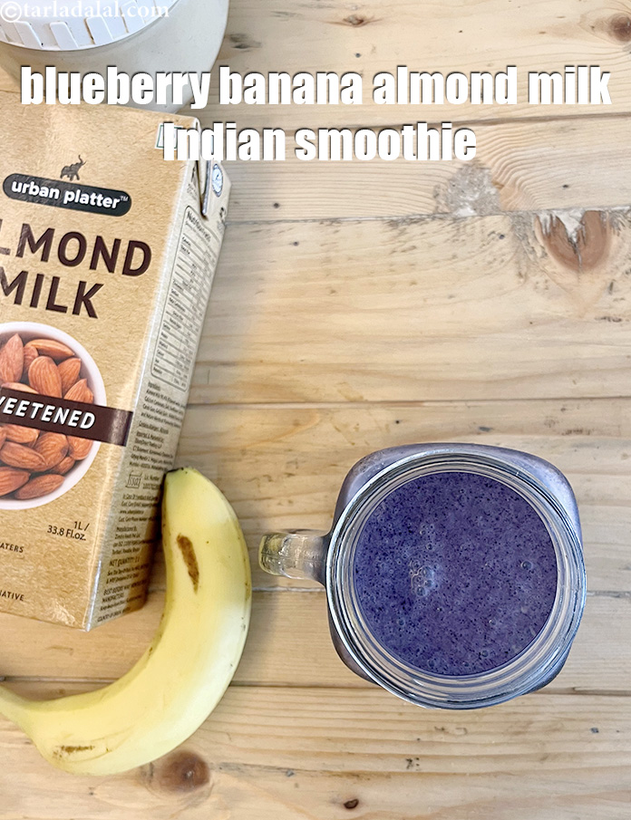 Peanut Butter Blueberry Almond Milk Smoothie Recipe Blueberry Peanut Butter Indian Smoothie