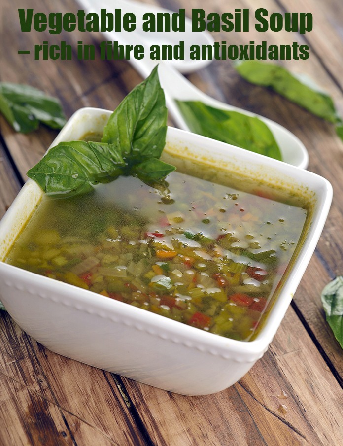 Vegetable and Basil Soup, Healthy Diabetic Recipe