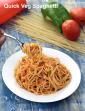 Quick Veg Spaghetti, Indian Style Tomato Spaghetti